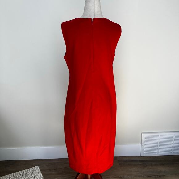 EILEEN FISHER Women's Sleeveless Wool Midi Dress Size XS In Red - Picture 2 of 7